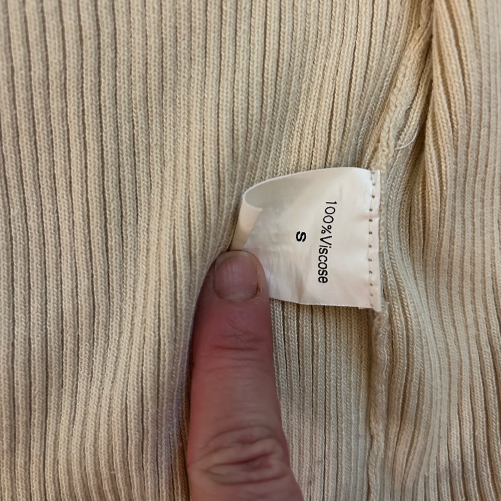 Beige Ribbed Vest - Picture 2 of 3